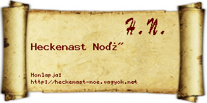 Heckenast Noé névjegykártya